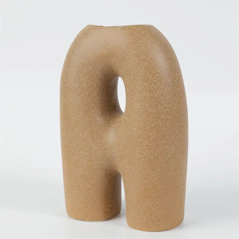 Brown Textured Jointed Vase - PABOOM