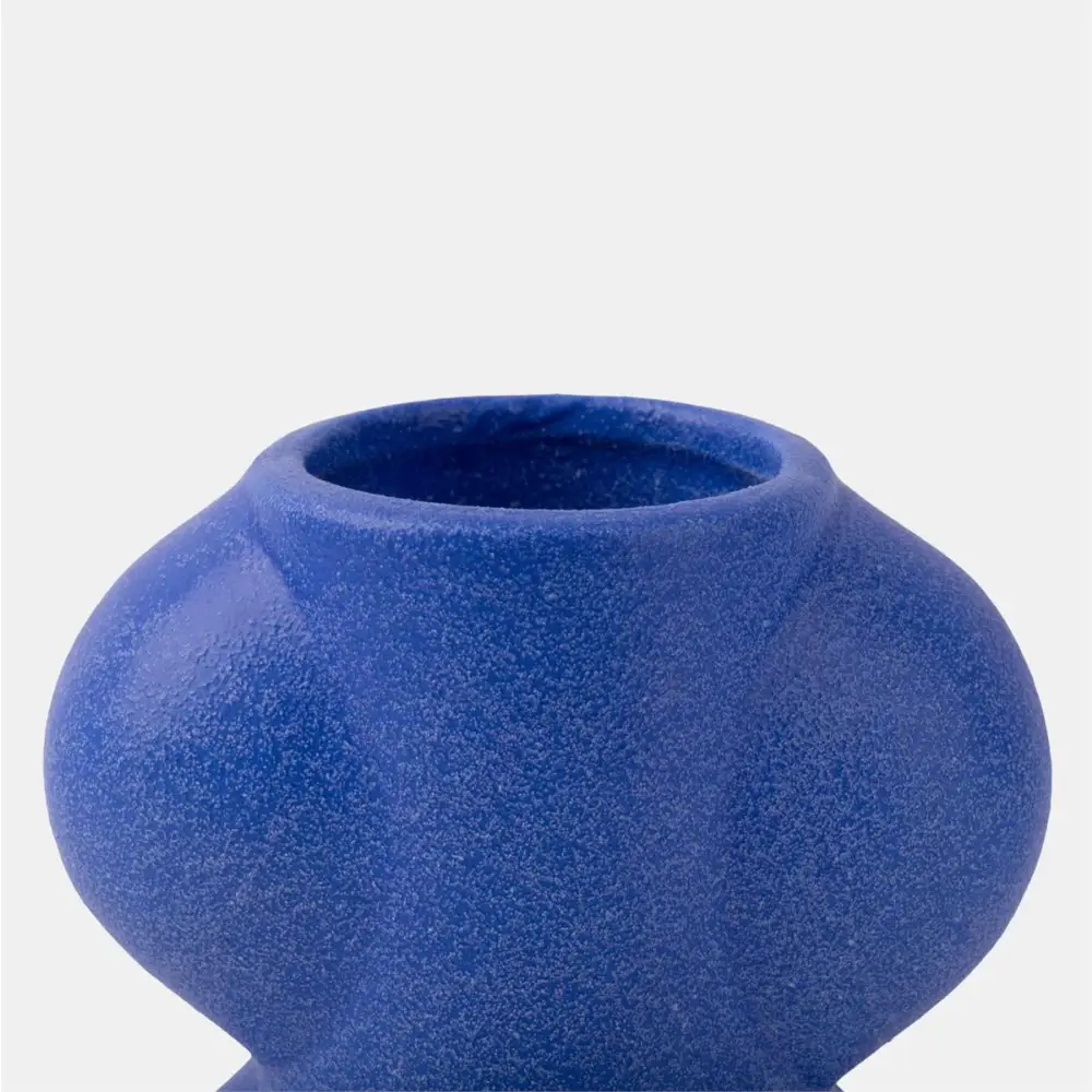 Blue Ceramic Bubble vase detail