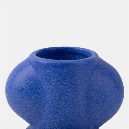 Blue Ceramic Bubble vase detail