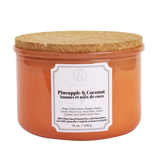 Candle With Wood Lid 3 Wick Pineapple + Coconut - PABOOM