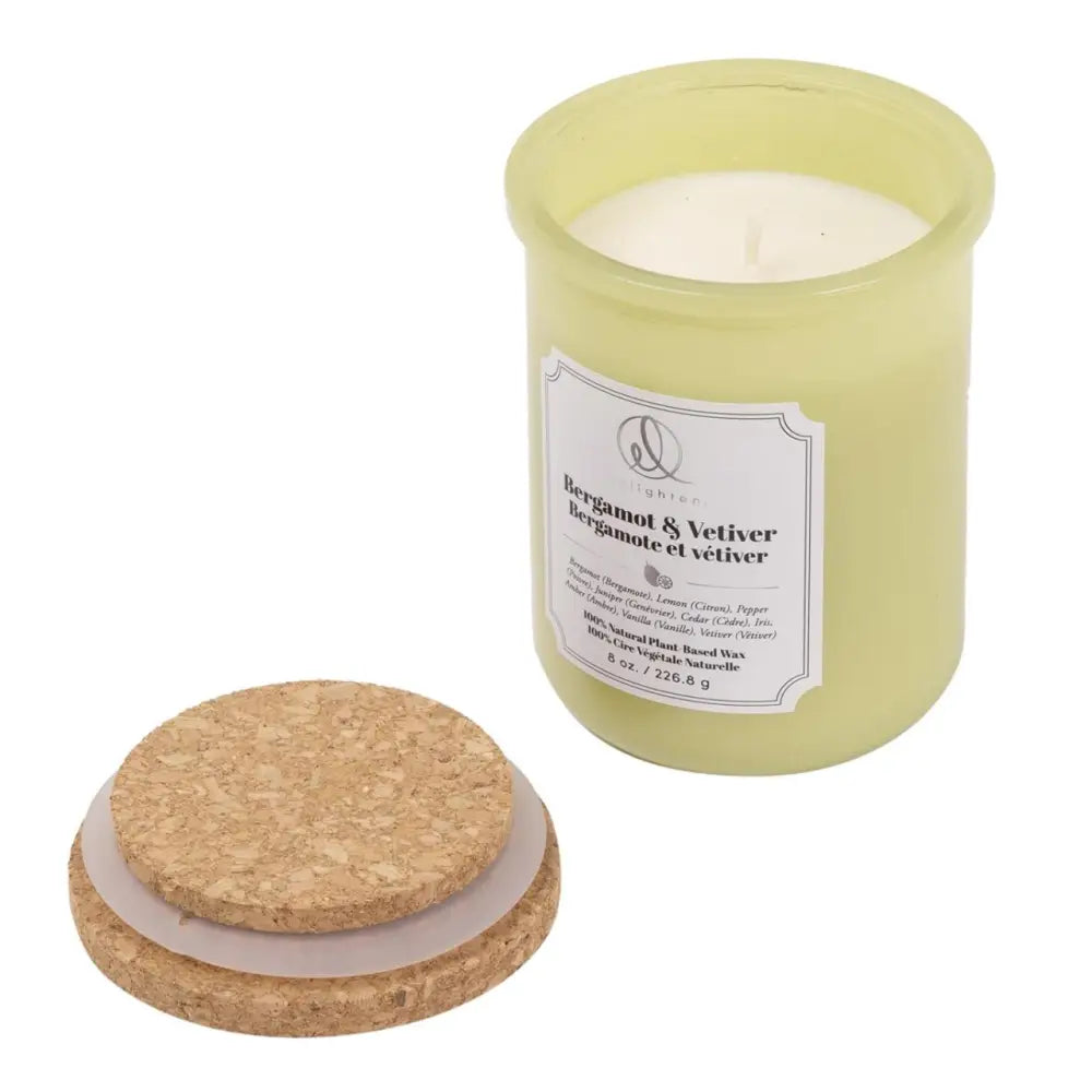 Candle with Wood Lid Bergamot & Vetiver - PABOOM