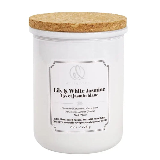 Candle with Wood Lid Lily + White Jasmine - PABOOM