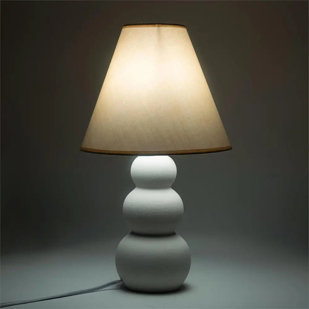 Ceramic Lamp With White Shade - PABOOM