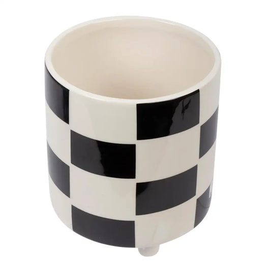 Checkered Black + White Planter - PABOOM