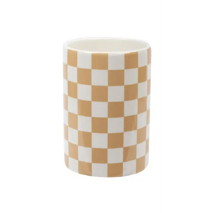 Checkered Cylinder Wheat Vase - PABOOM