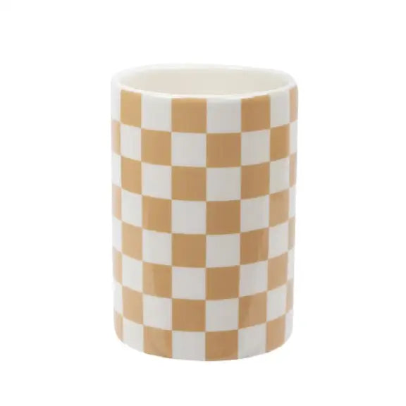 Checkered Cylinder Wheat Vase - PABOOM