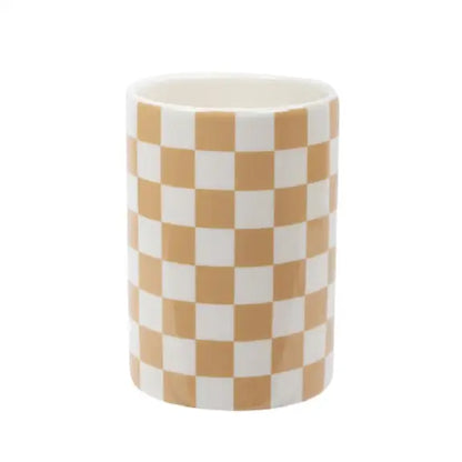 Checkered Cylinder Wheat Vase - PABOOM