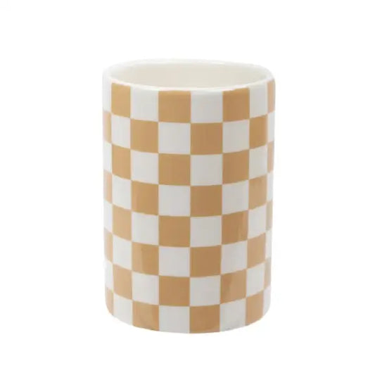 Checkered Cylinder Wheat Vase - PABOOM