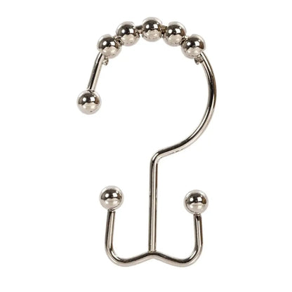 Chrome Roller Shower Curtain Hooks - PABOOM