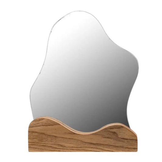 Cloud Mirror with Wood Base - PABOOM