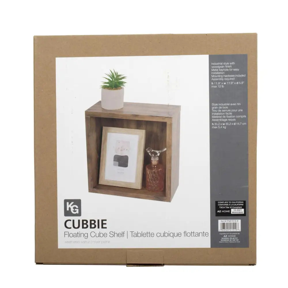 Cubbi Wall Shelf Walnut - PABOOM