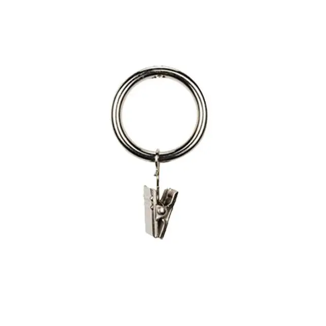 Curtain Clip Rings - Brushed Silver
