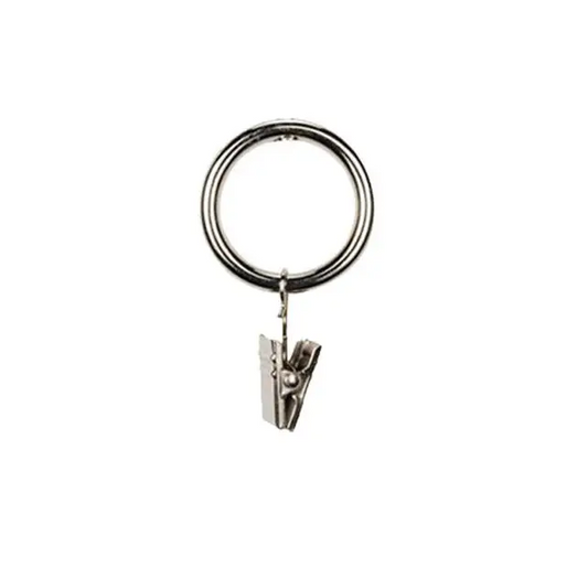 Curtain Clip Rings - Brushed Silver
