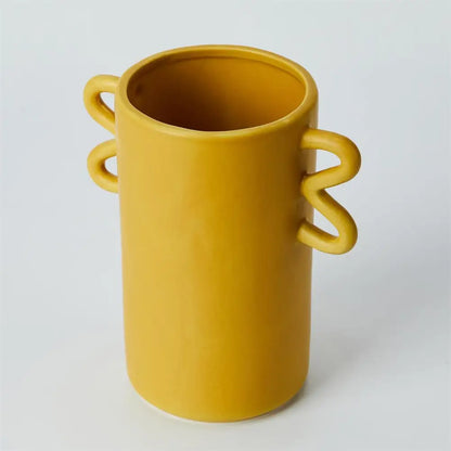 Cylinder Mustard Vase with Loops - PABOOM