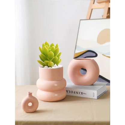 Donut Shape Mini Vase Pink - PABOOM