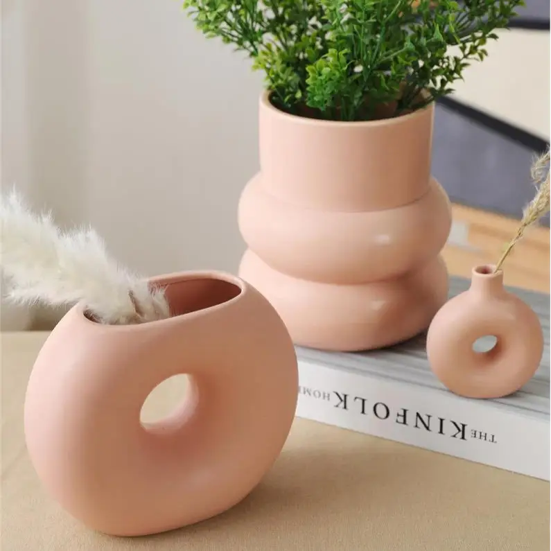 Donut Shape Mini Vase Pink - PABOOM
