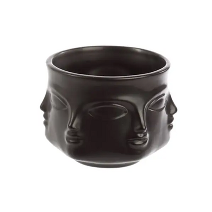 Faces Porcelain Planter - White