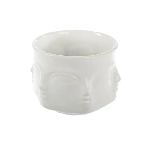 Faces Porcelain Planter - Black