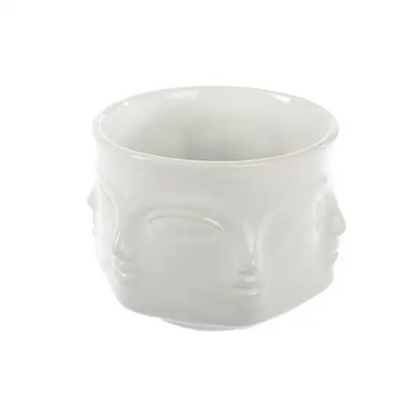 Faces Porcelain Planter - Black