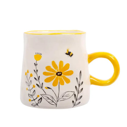 Floral Bee Ceramic Mug - PABOOM