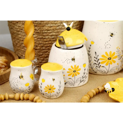 TRUU DESIGN - Floral Bee Salt + Pepper Shakers