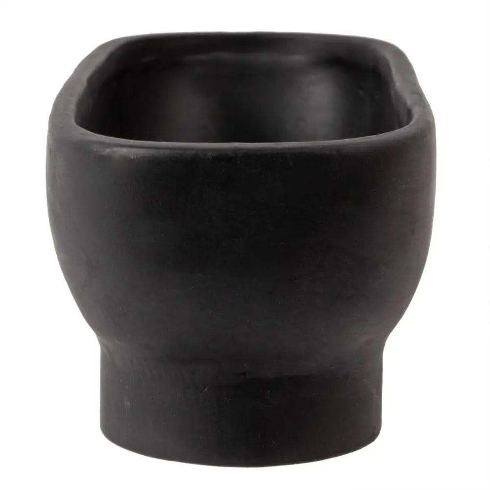 Footed Wide Black Planter Bowl - PABOOM