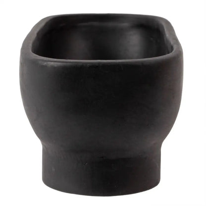 Footed Wide Black Planter Bowl - PABOOM