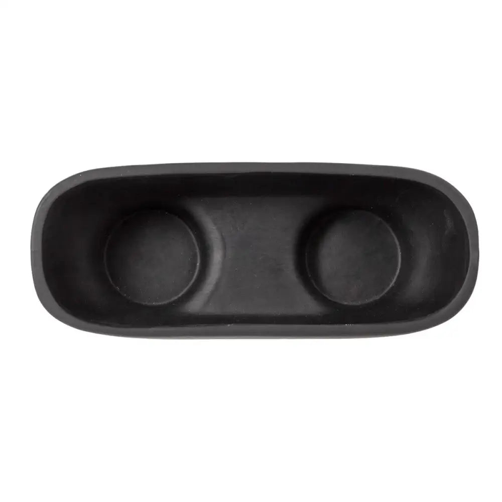 Footed Wide Black Planter Bowl - PABOOM