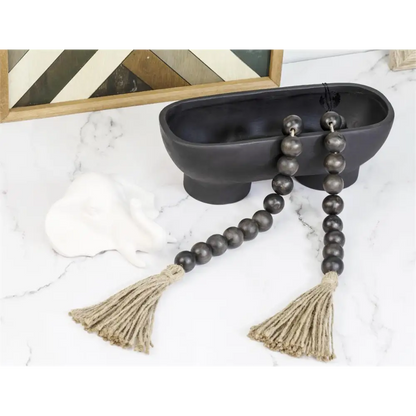 Footed Wide Black Planter Bowl - PABOOM