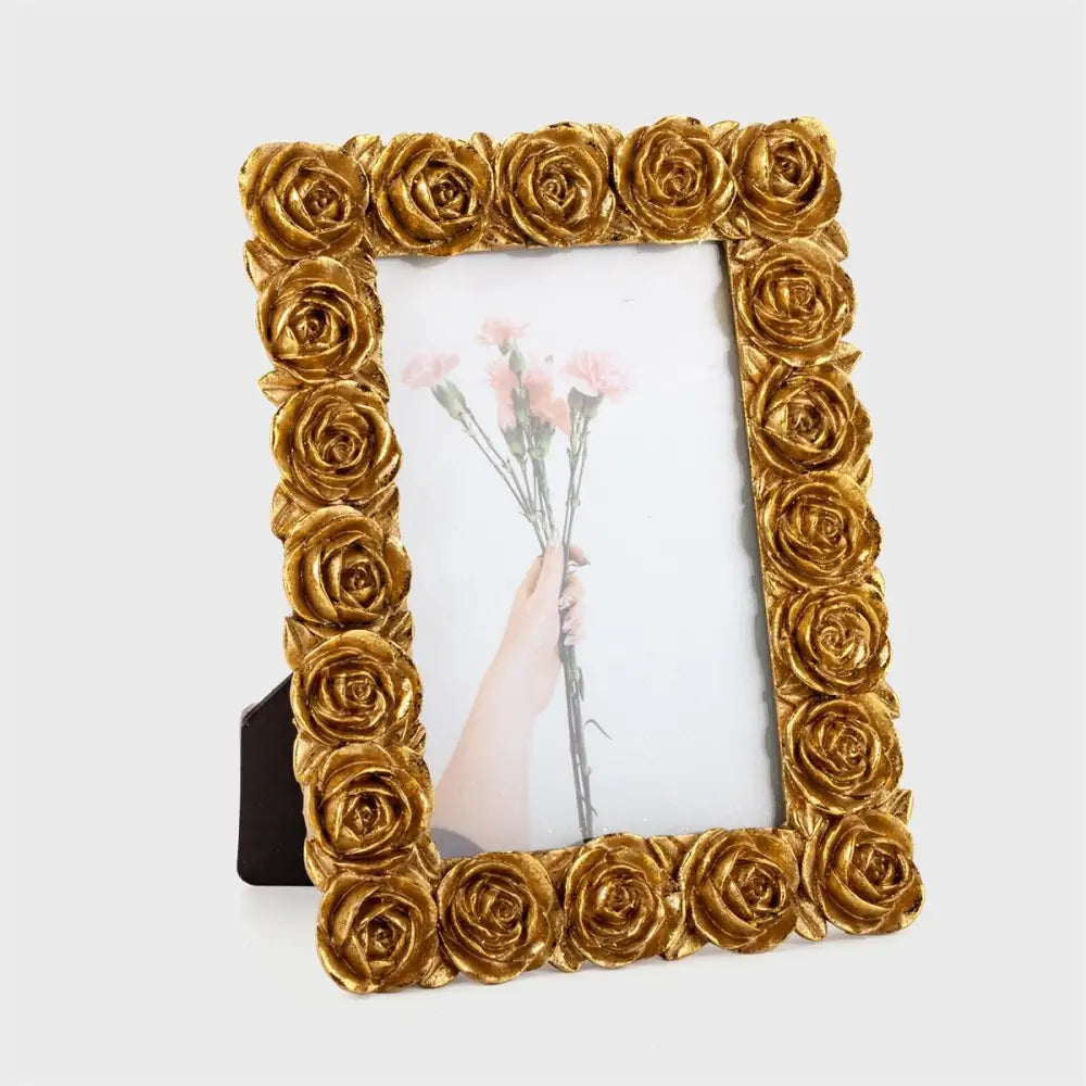 Gold 3D Rose Photo Frame - PABOOM