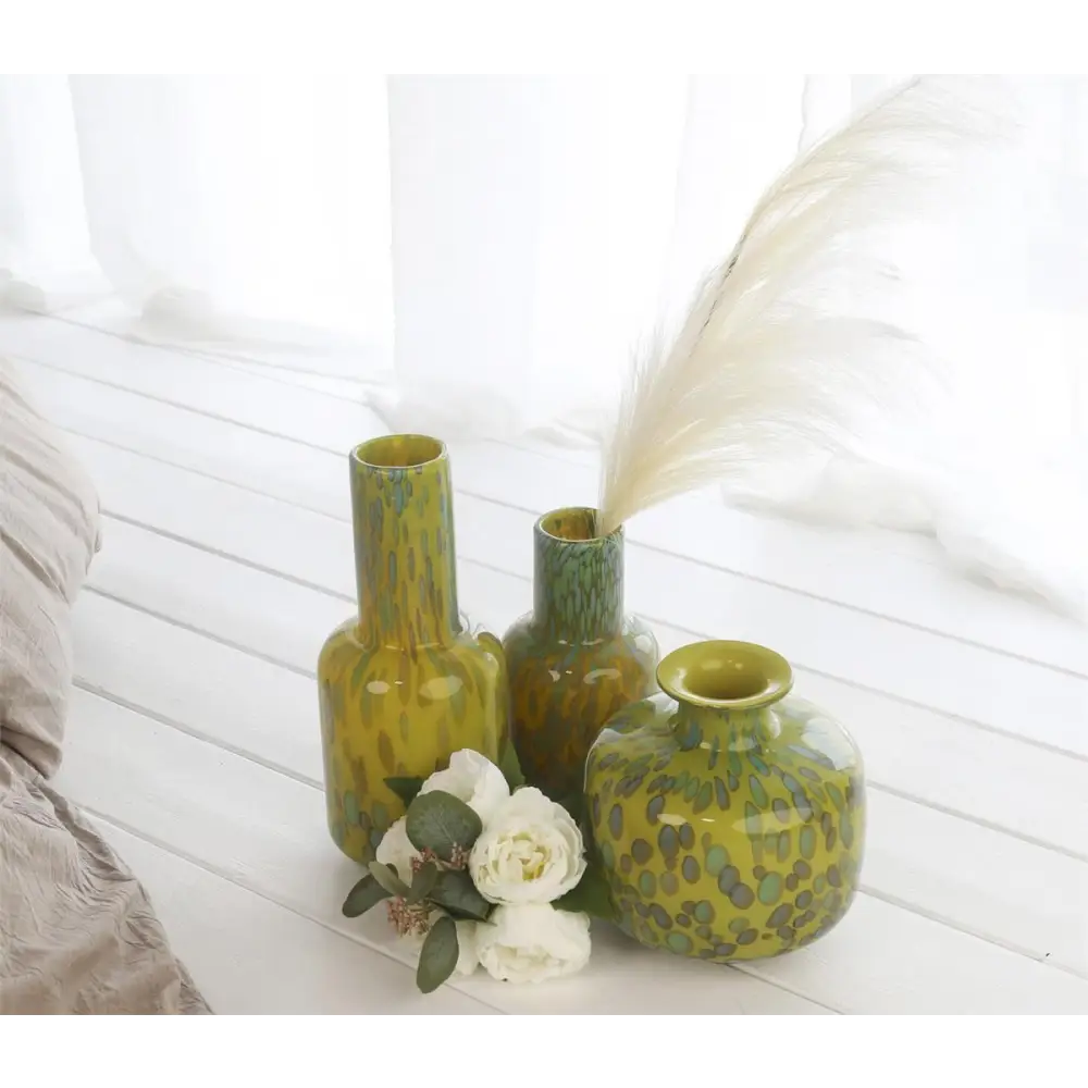 Green + Yellow Bubble Glass Vase Small - PABOOM