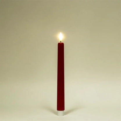 LED Ridged Taper Candles Warm Red - PABOOM