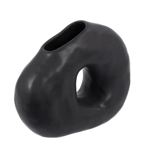 Matte Black Donut Vase - PABOOM