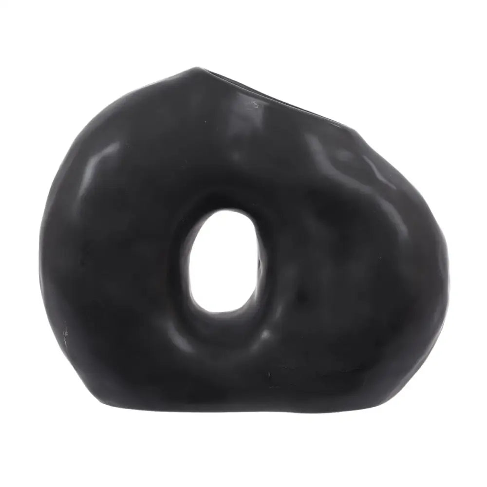 Matte Black Donut Vase - PABOOM
