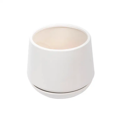 Matte White Planter with Saucer - PABOOM