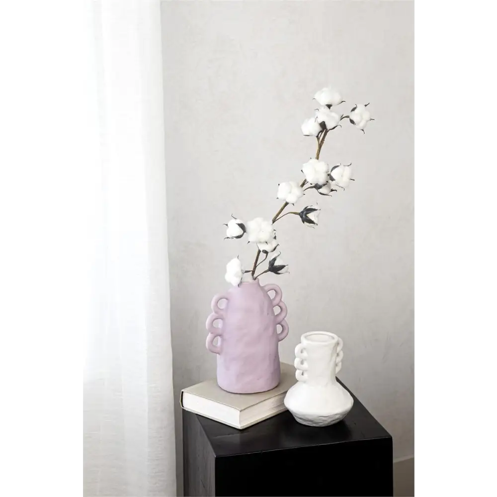 Matte White Vase with Loops - PABOOM