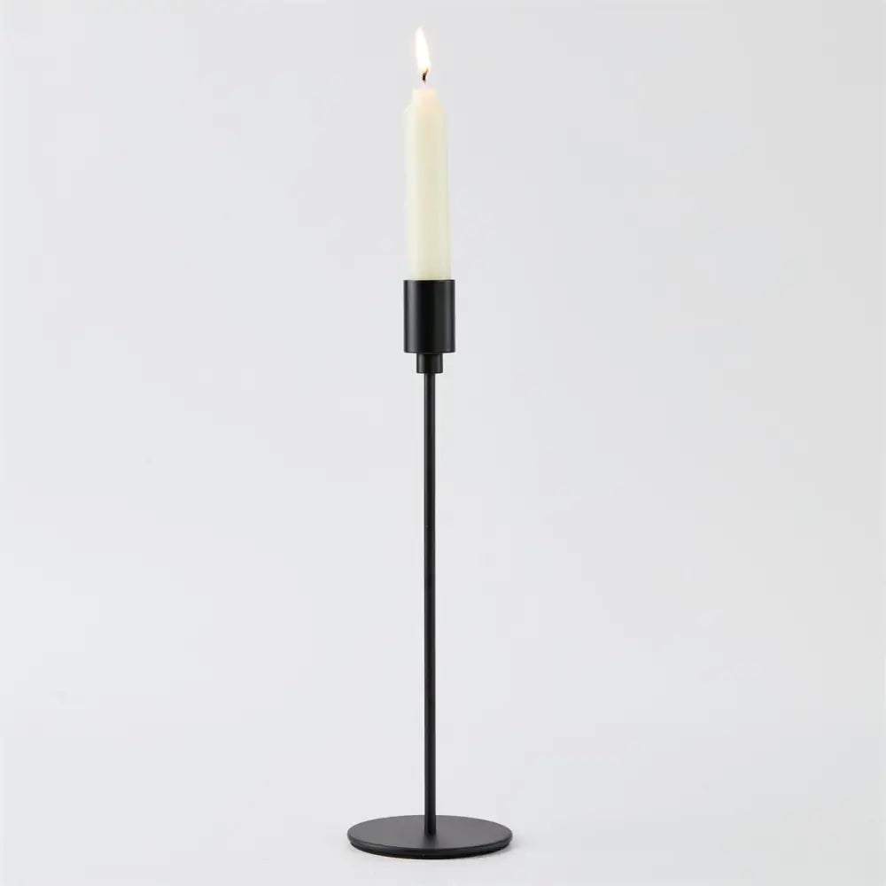 Metal Black Taper Candle Holder - 13"