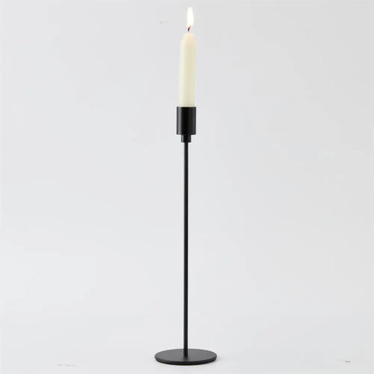 Metal Black Taper Candle Holder - 13"