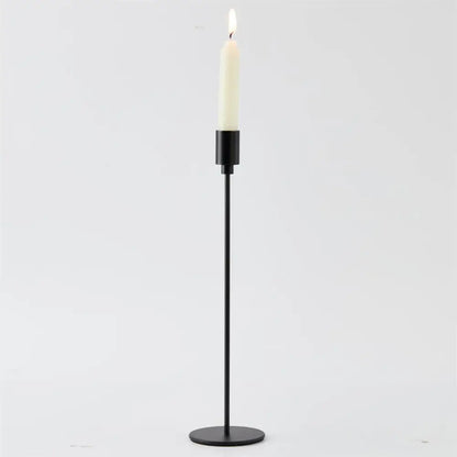 Metal Black Taper Candle Holder - 9"