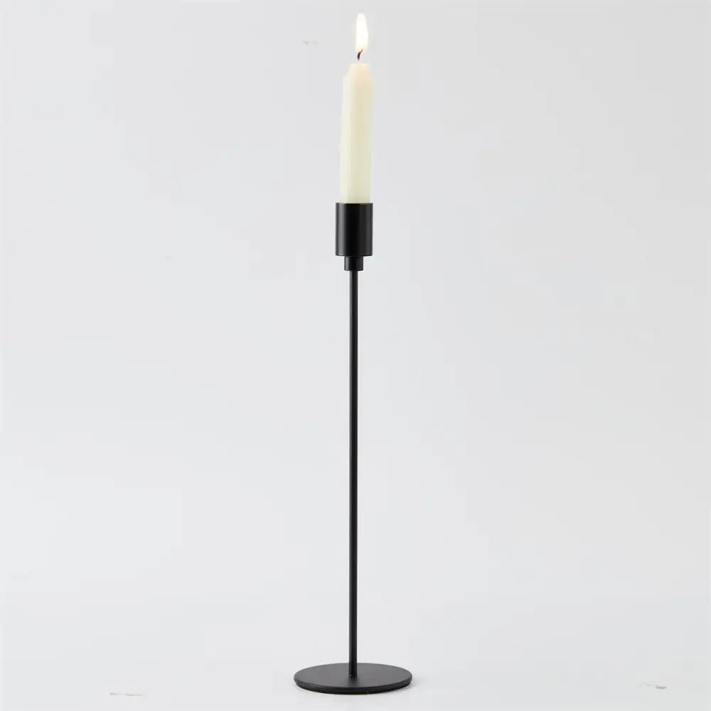 Metal Black Taper Candle Holder - 11"