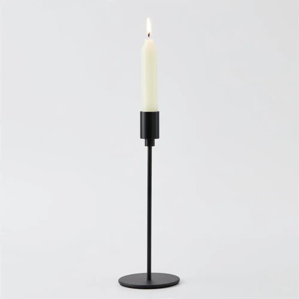 Metal Black Taper Candle Holder - 9"