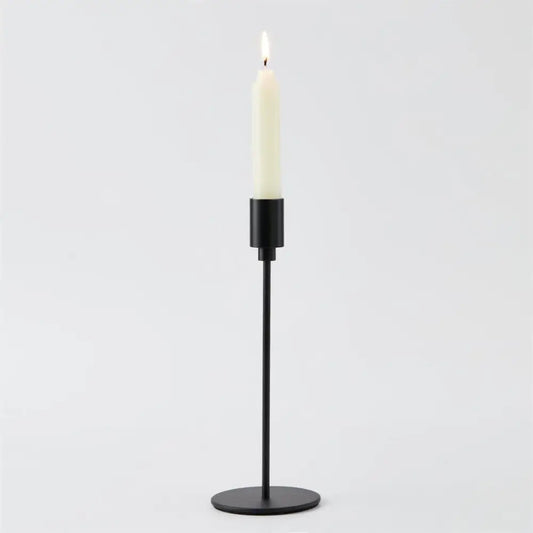 Metal Black Taper Candle Holder - 9"