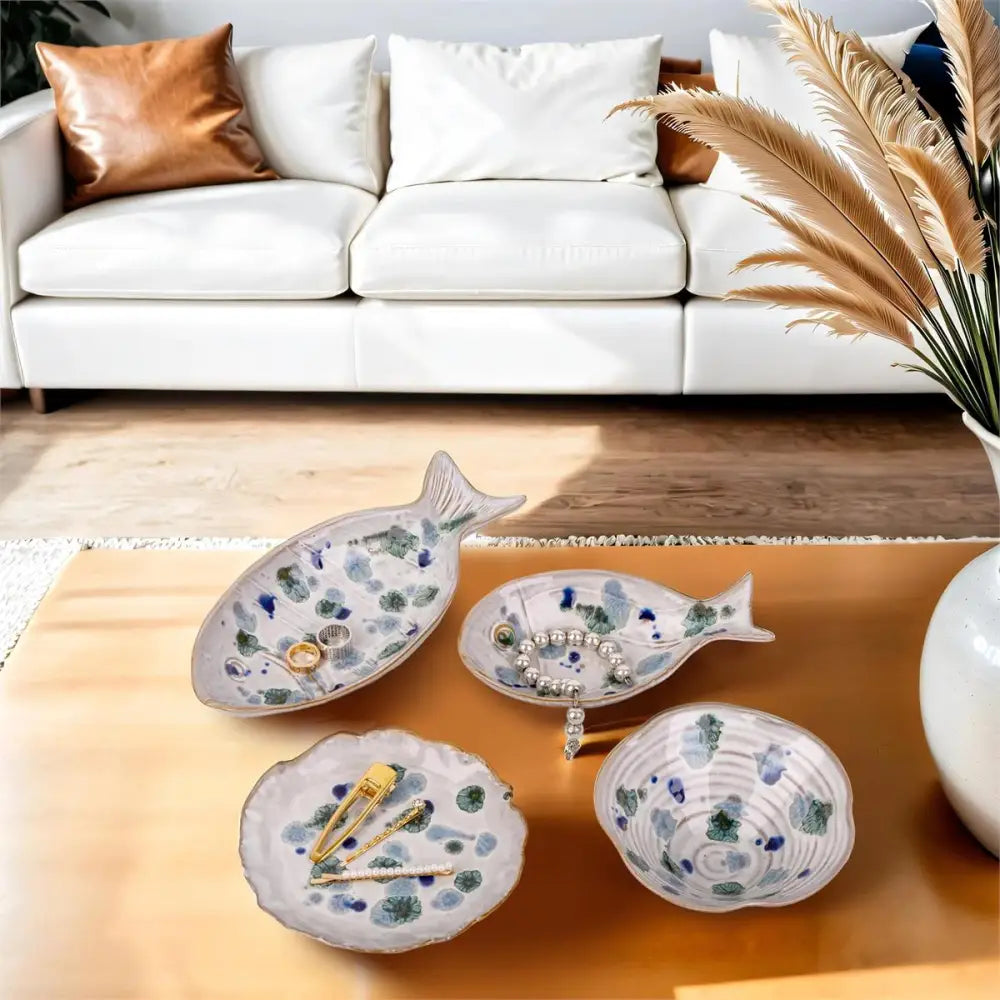 Mottled Glaze Fish Dish - Small