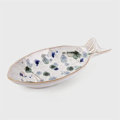 Mottled Glaze Fish Dish - Large