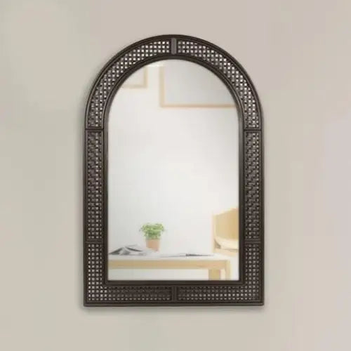 Rattan Look Arched Mirror - PABOOM