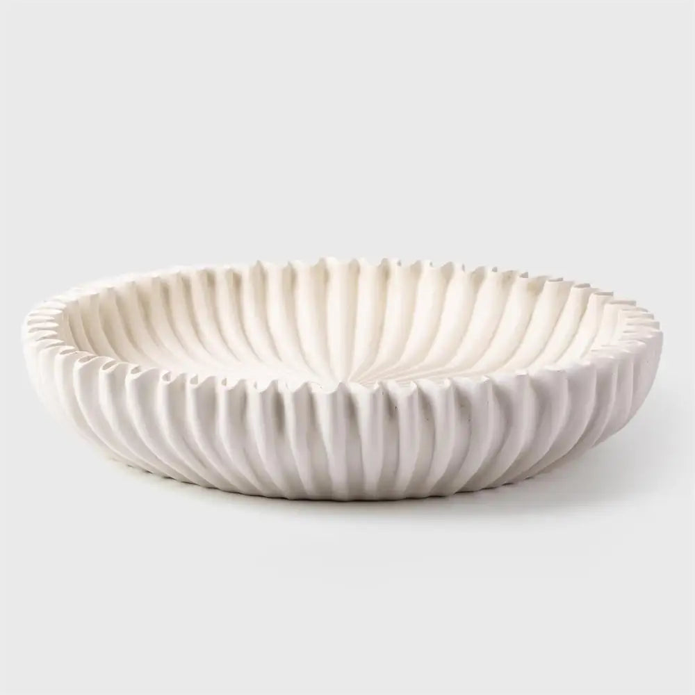 Scalloped Shallow Dish White - PABOOM