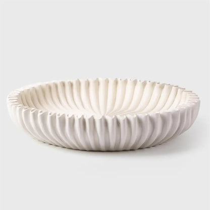Scalloped Shallow Dish White - PABOOM