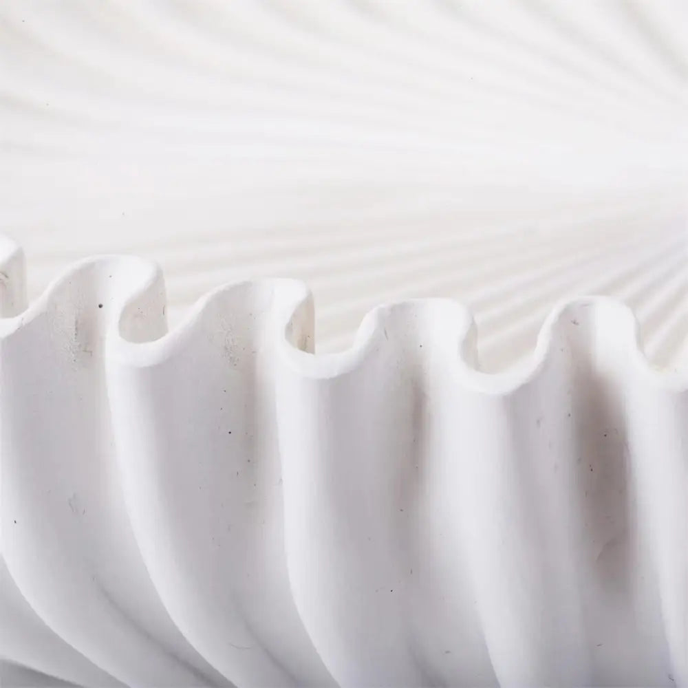 Scalloped Shallow Dish White - PABOOM