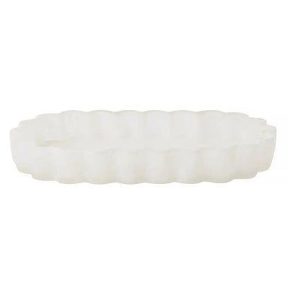 TRUU DESIGN - Scalloped Tray White Marble Effect