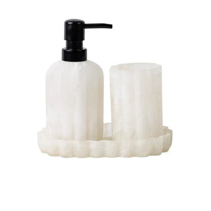 TRUU DESIGN - Scalloped Tray White Marble Effect